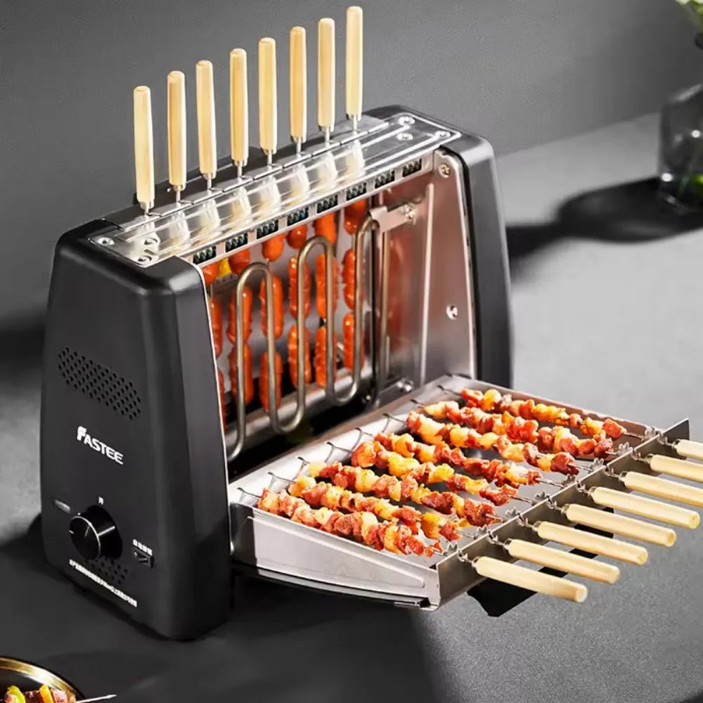 Electric 16 Skewers Stainless Steel Kebab Maker - Lamb Meat Skewers, Picnic Camping Outdoor Grill