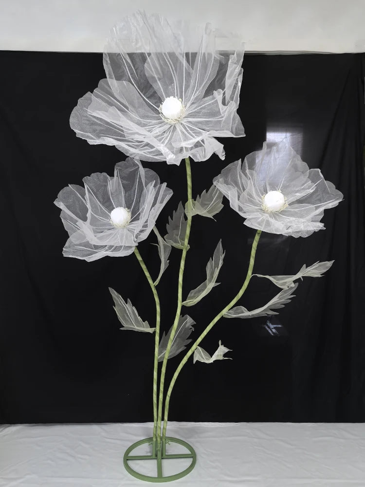 190cm Wedding Decor Props Artificial Flowers Road Lead Flower Silk Yarn Flower Poppy Window Display Garden Decoration Home Decor