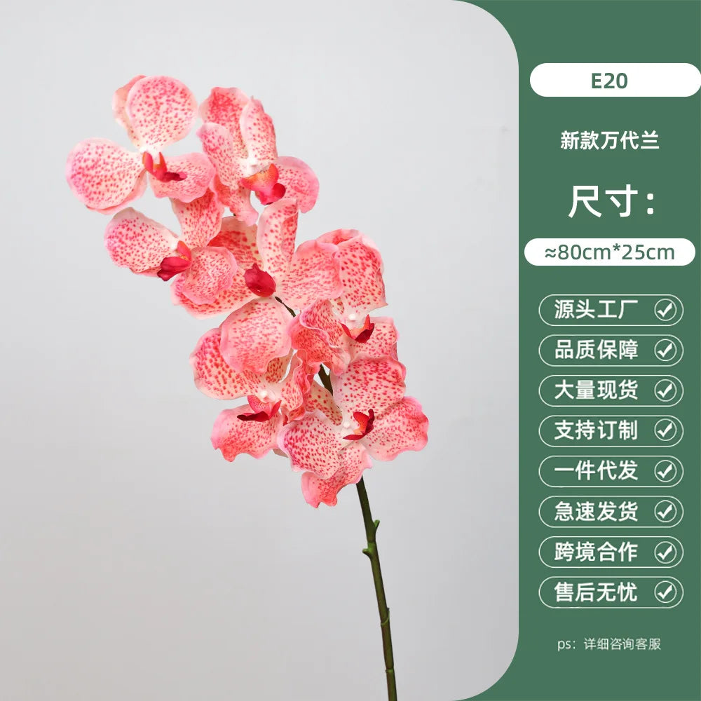 4Pcs Latex Moisturizing Vanda Orchid Artificial Flowers Wedding Flower Arrangement Real Touch Orchids Birthday Party Home Decor