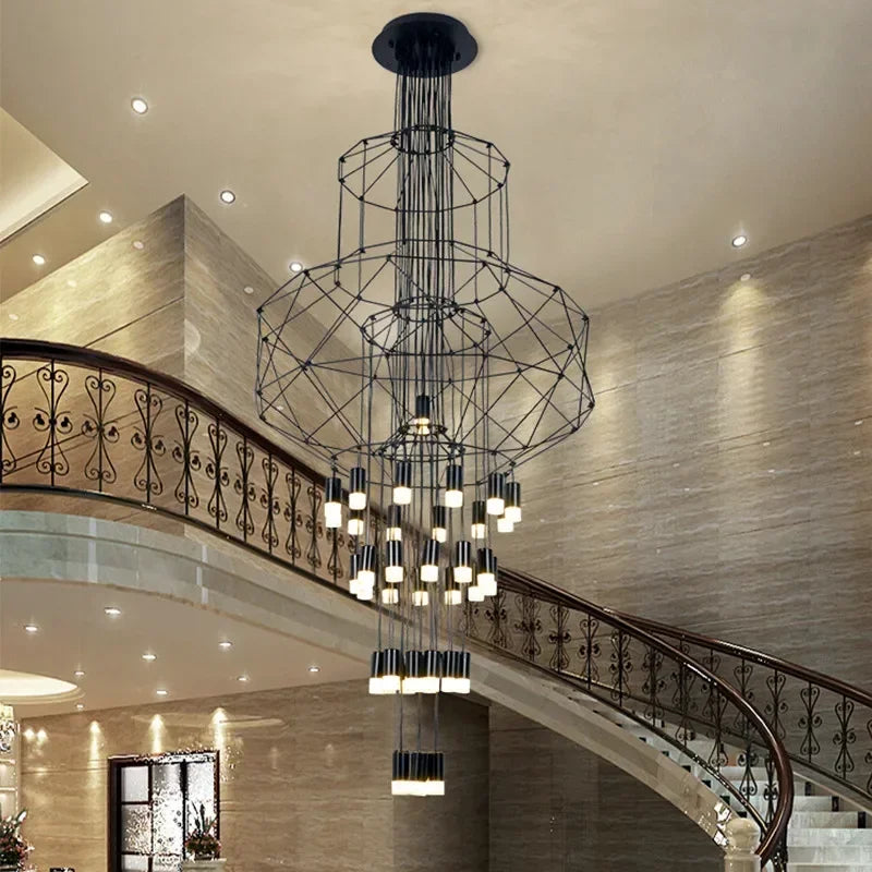 Italy Designer Acrylic Luxury LED Pendant Lamp Living Room Restaurant Bedroom Staircase Simple Line Chandelier Home Decor Light