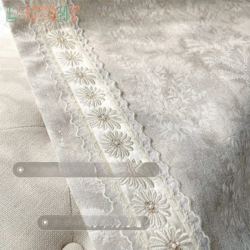 French Retro Style High-end Luxury Romantic Jacquard Chenille Lace Blackout Curtain Bedroom Door Screen Shutter Home Decor
