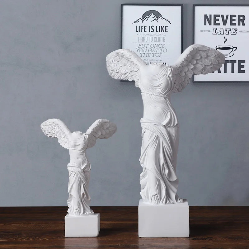 Greek Mythology Statue Goddess of Victory Victoria Figurines Winged Victory of Samothrace Resin Sculpture  Home Decor Ornament