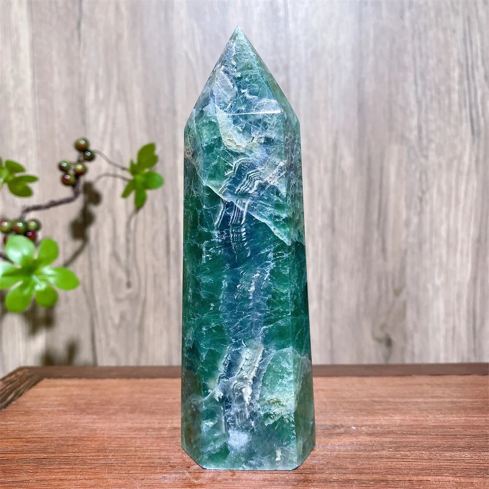 Unique Large Natural Colourful Fluorite Tower Crystal Wand Reiki Healing Mineral Stones Crafts Home Decor Christmas Gifts
