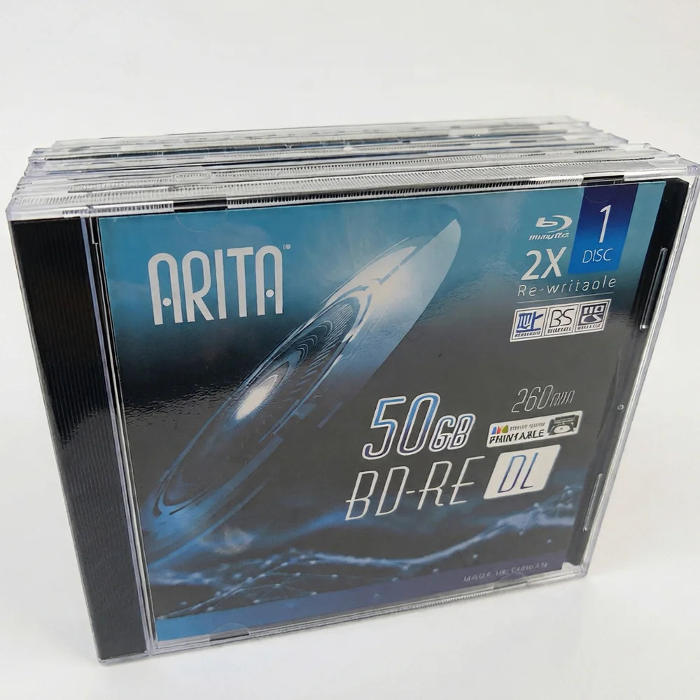 Blu-Ray Disc BD-RE DL 50GB 2X BDRE Blank Bluray Disks Dual Layer Rewritable 5pack