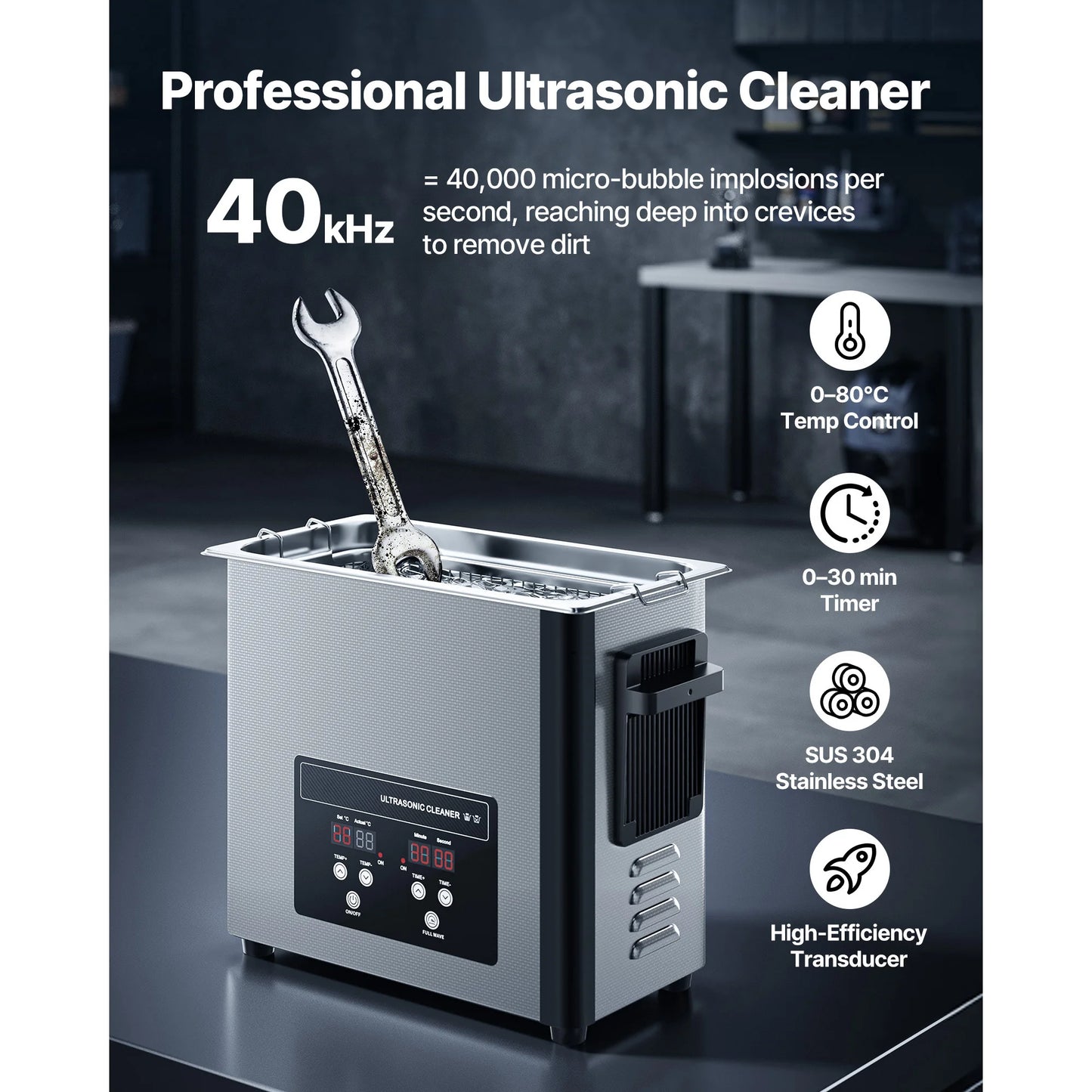 SucceBuy 6L 10L 15L 30L Ultrasonic Cleaner Stainless Steel Ultrasonic Cleaning Bath Machine for Watches Razors Jewelry Coins