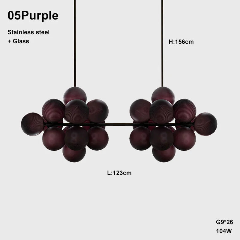 Simple Design Grape Lamp Series Personality Home Decor Elegant Creative Ripple Ball Lights Ceiling Chandelier For Living Room