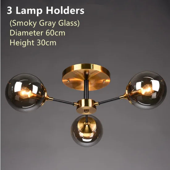 LED Ceiling Lamp Restaurant Bubble Glass Flower LED Ceiling Pendant Light Stylish Luxury Master Bedroom Ceiling Lamps Home Decor