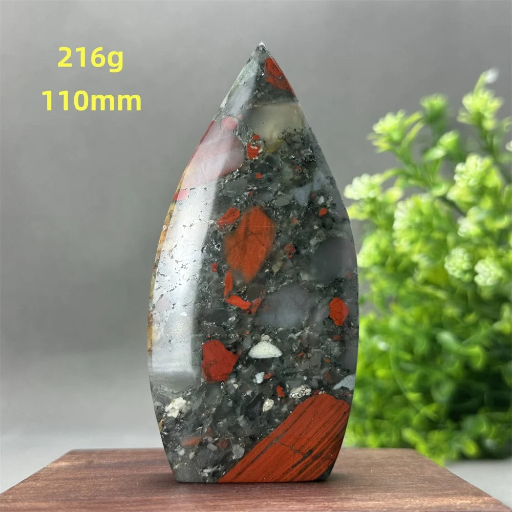 Natural Beautiful Blood Stone Free Form Torch Reiki Healing Energy Spiritual Meditation Witchcraft Exorcism Home Decor