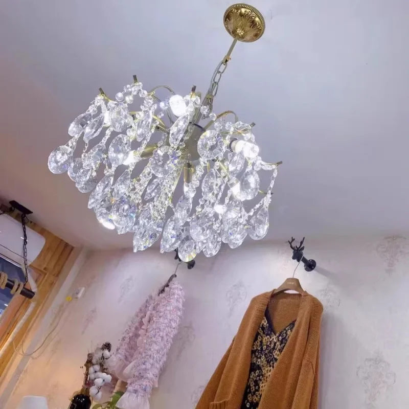 Modern High-end LED Crystal Chandelier Dining Table Living Room Bedroom Kitchen Luxury Pendant Lamp Home Decor Lighting Fixtures