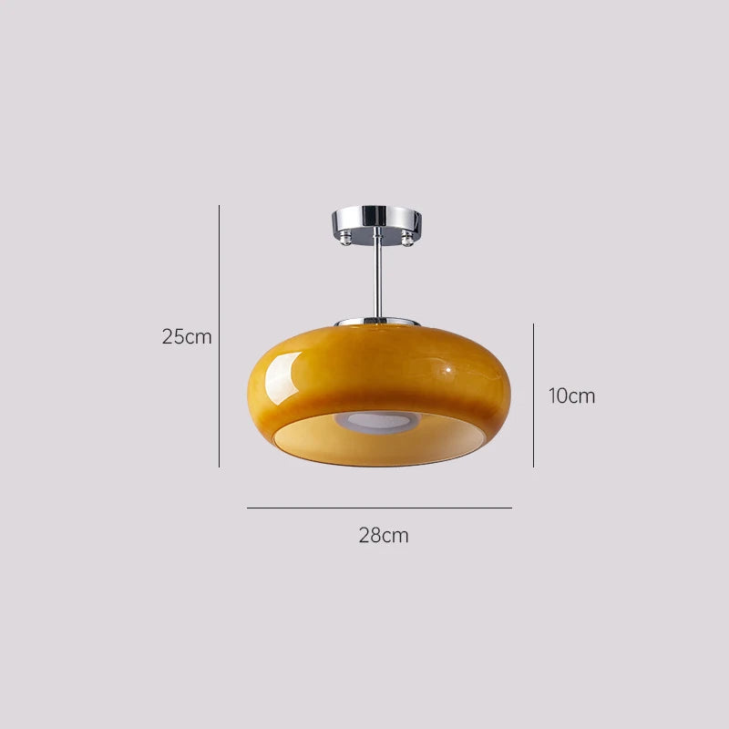 France Style Retro Antique Orange Glass Chandelier Bauhaus Medieval Ceiling Light Dining Room Bedroom Home Decor Light
