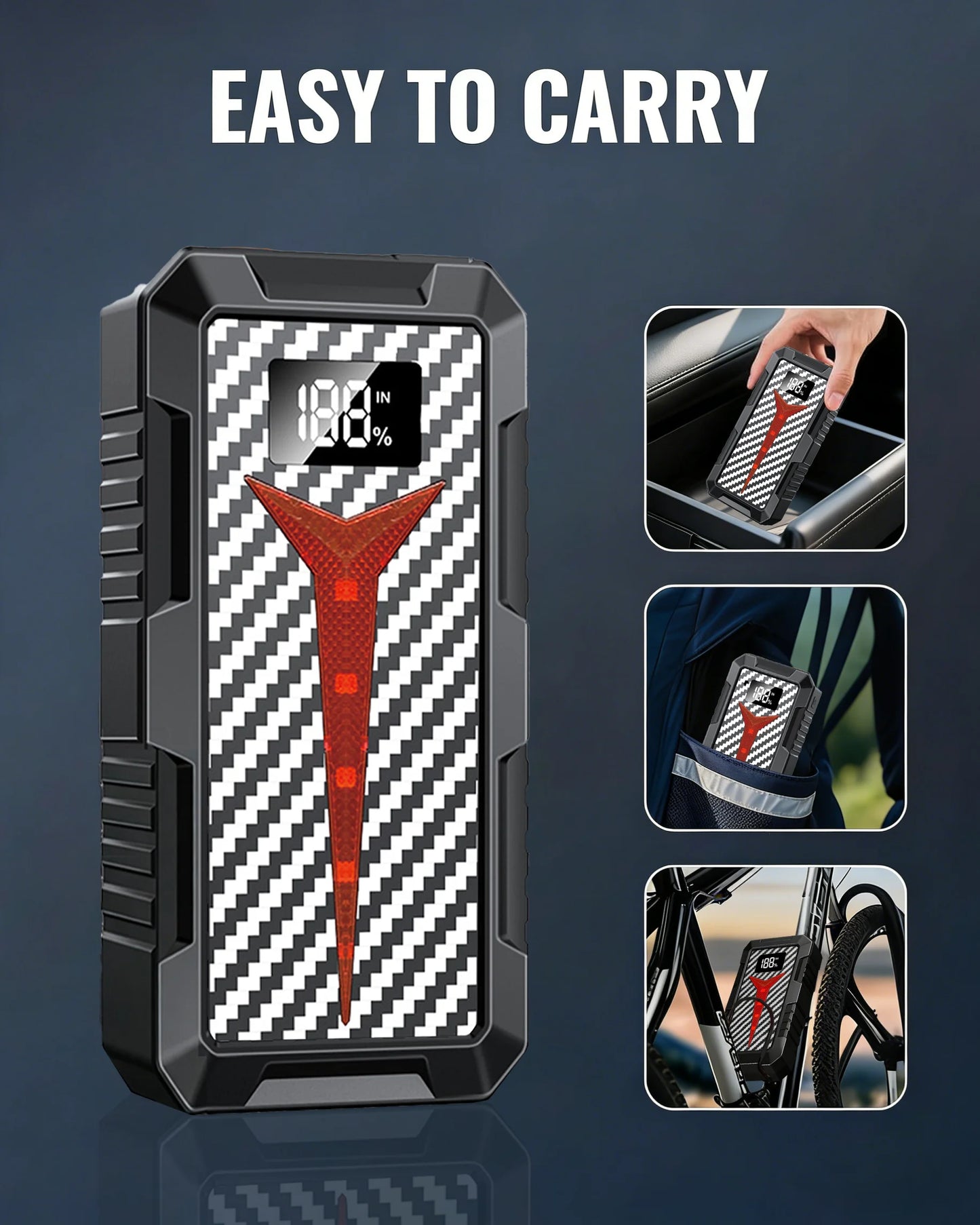 Portable 12V Car Jump Starter & Power Bank – Compact Emergency Battery Charger for Daily Use