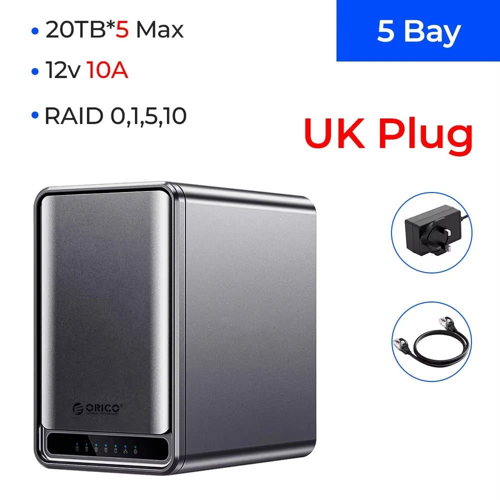 Orico TS200 USB 3.2 MetaCube Household Storage SATA NAS 2/5 Bay HDD/SSD Enclosure 40TB/100TB House Personal Cloud Serve Backup