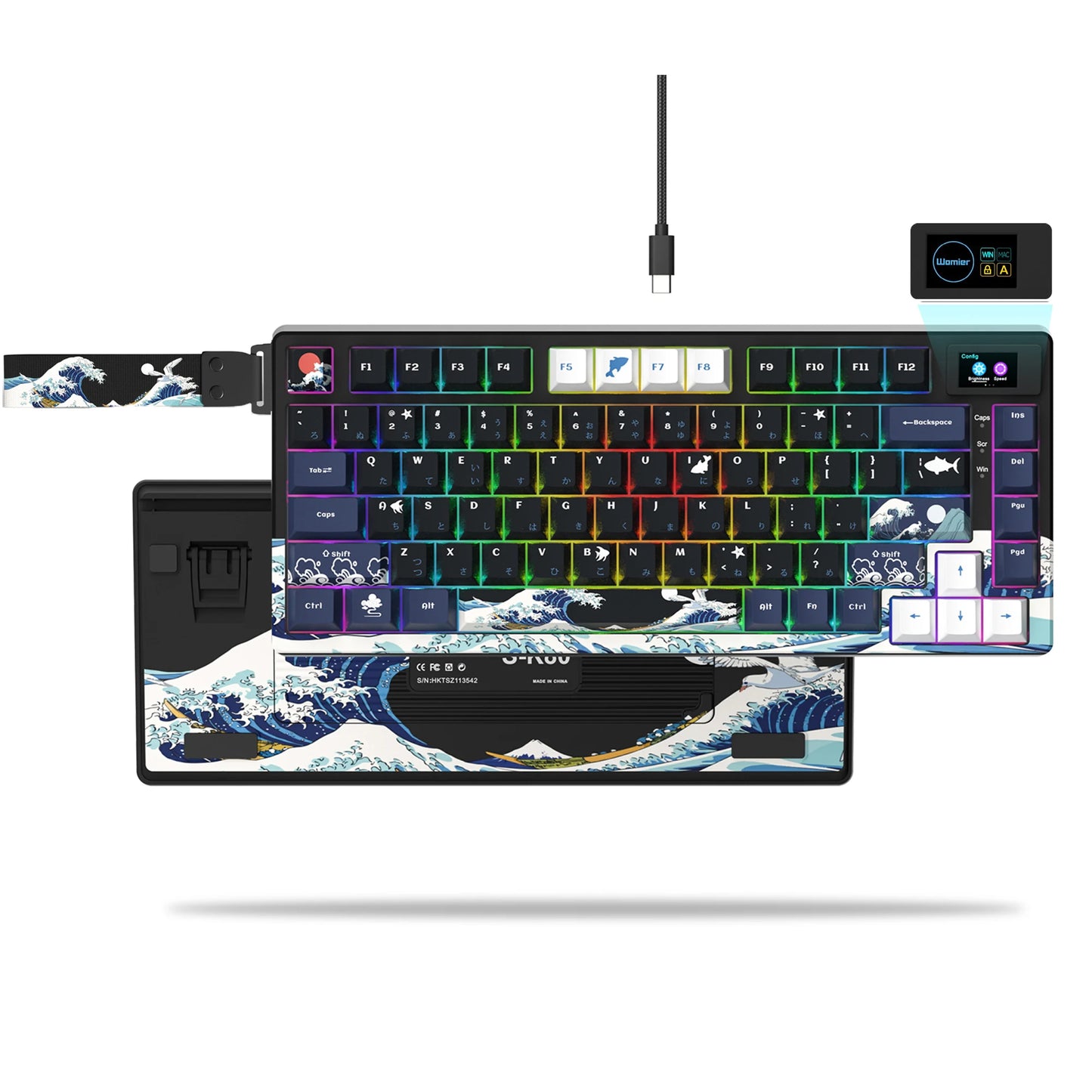 Womier S-K80 Green 75% Keyboard with Color OLED Display Mechanical Gaming Keyboard Hot Swap Keyboard Gasket Mount RGB  Keyboard
