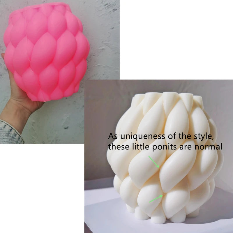 Twirl Raindrop Shape Candle Mold Aesthetic Swirl Home Decor Molds Geometric Curved Pillar Silicone Candles Mould