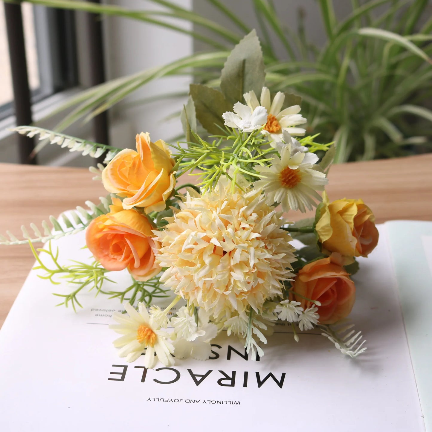 1PC Artificial Flowers Wedding Decor Props Bedroom Decoration Bridal Bouquet Garden Fake Silk Roses Hydrangeas Daisy Home Decor