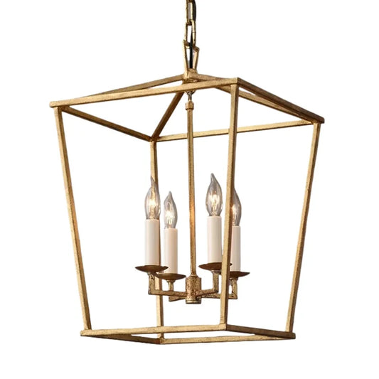 American Vintage Birdcage Candle LED Wall Pendant Lights Modern Iron Hanging Lamps Design Bedroom Dinning Chandelier Home Decor