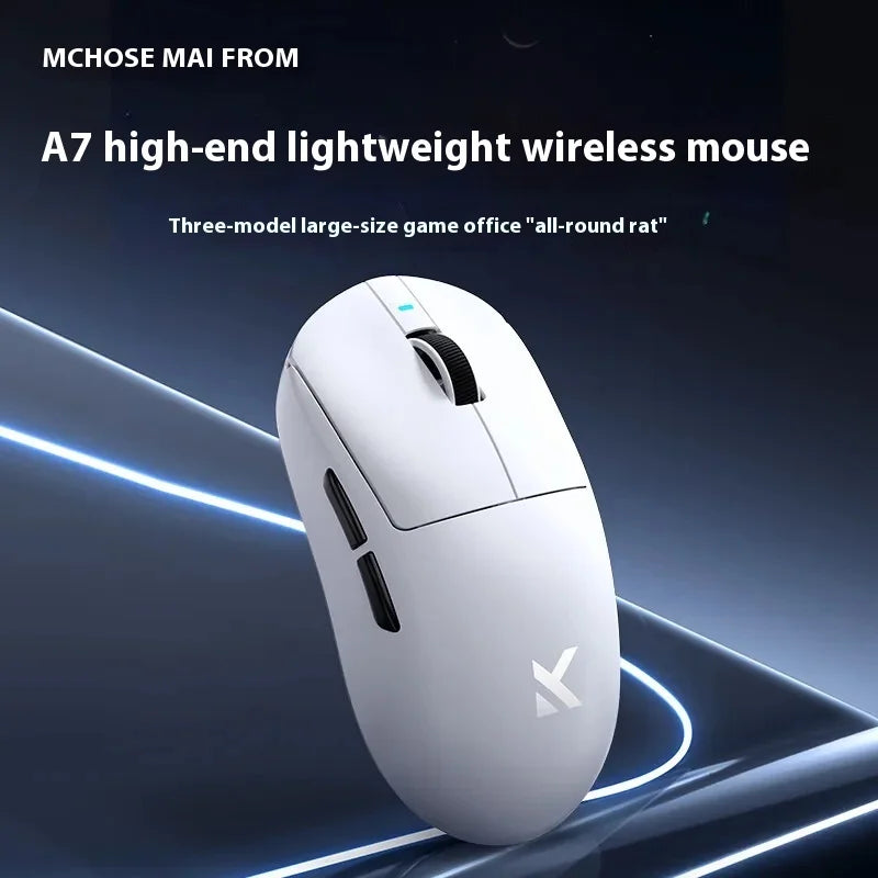 MCHOSE A7 Ultra Gaming Mouse PAW3950 8000Hz Polling Rate Optical Switch BT 2.4G Wireless ≥20000FPS 750IPS 42000DPI 500mAh 59g