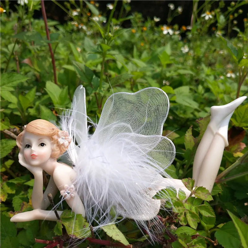Outdoor Garden Decorative Home Decor Flower Fairy Wings Courtyard Country Ornaments Elegant Room Decorations Kawaii Figurine