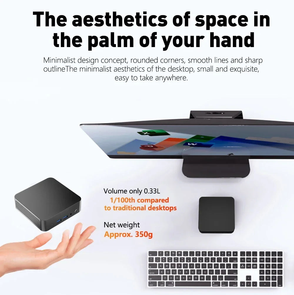 2026 Mini PC Intel N150 Portable Computer Gaming PC 16GB 32GB RAM 1TB 2TB SSD Windows 11 Pro Office Study Wifi 6 BT5.2 Gamer PC