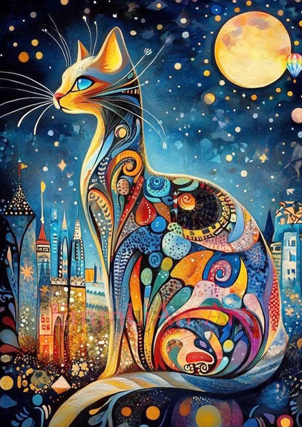 100% Fairy Dust Diamond Painting Kit Black Cat Square Mosaic Embroidery Gem Cross Stitch Full Crystal Diamond Art Home Decor