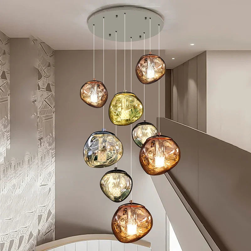 Modern home decor led lights pendant light lamps forstaircase Chandeliers for living room hanging light indoor lighting