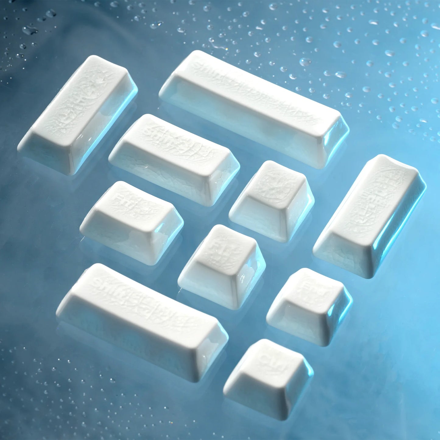 XVX White Full Ceramic Keycaps Smooth Surface Cherry Profile for Mechanical Keyboard 120 Keys