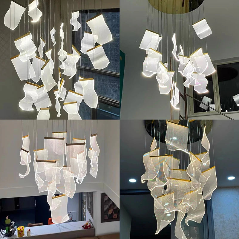 Modern home decor led lights pendant light lamps forstaircase Chandeliers for living room hanging light indoor lighting