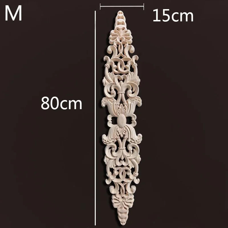 Wooden Furniture Appliques Luxury Living Room Decoration Home Decor Antique Onlays Mouldings Unique Natural Floral Wood Carved