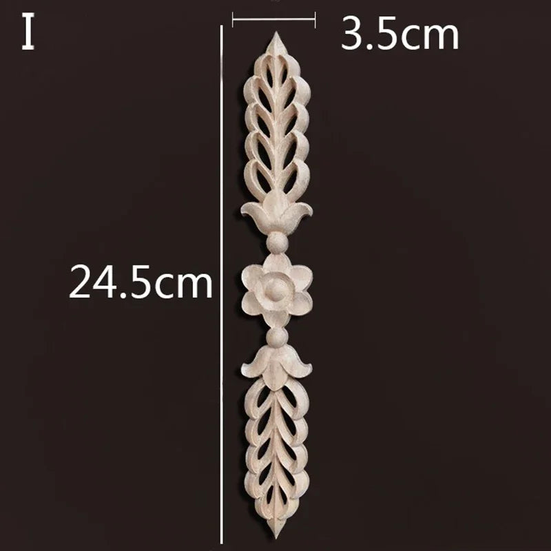 Wooden Furniture Appliques Luxury Living Room Decoration Home Decor Antique Onlays Mouldings Unique Natural Floral Wood Carved