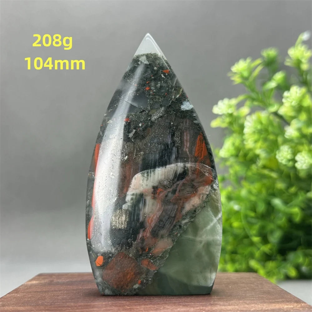 Natural Beautiful Blood Stone Free Form Torch Reiki Healing Energy Spiritual Meditation Witchcraft Exorcism Home Decor