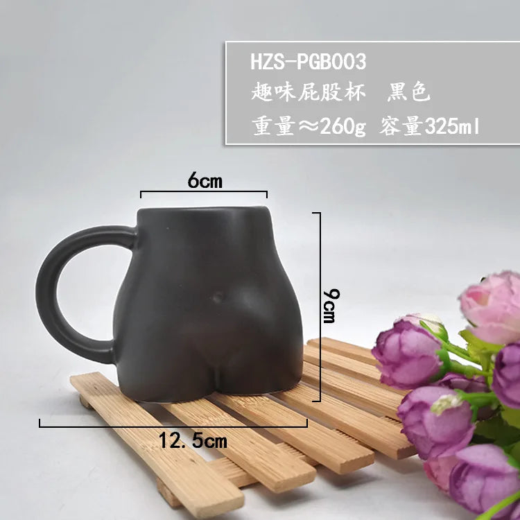 Creative Fun Ass Ceramic Coffee Cup Cute Breakfast Milk Cup Abstract Alien Human Body Mug Office Living Room Butt Mug Home Decor