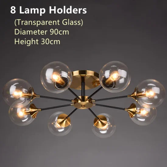 LED Ceiling Lamp Restaurant Bubble Glass Flower LED Ceiling Pendant Light Stylish Luxury Master Bedroom Ceiling Lamps Home Decor
