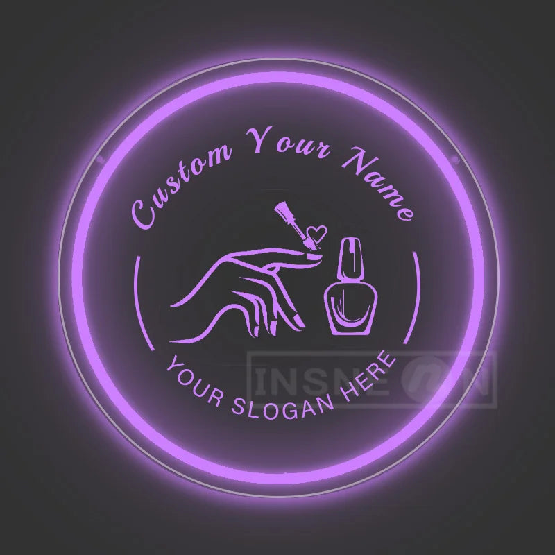 Custom LED Neon Signs Personalized Text USB Pink Night Light Switch Control Nail Salon Beauty Shop Home Decor Neon Wall Decor