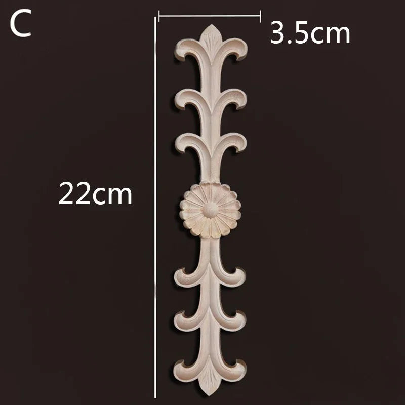 Wooden Furniture Appliques Luxury Living Room Decoration Home Decor Antique Onlays Mouldings Unique Natural Floral Wood Carved