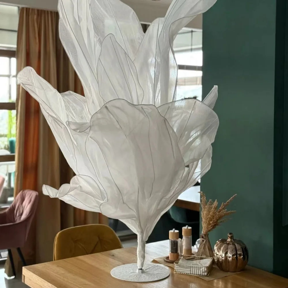 2Pcs Handmade Organza Table Flower Artistic Yarn Floral Ornament Artificial Flower for Window Display Shooting Prop Home Decor