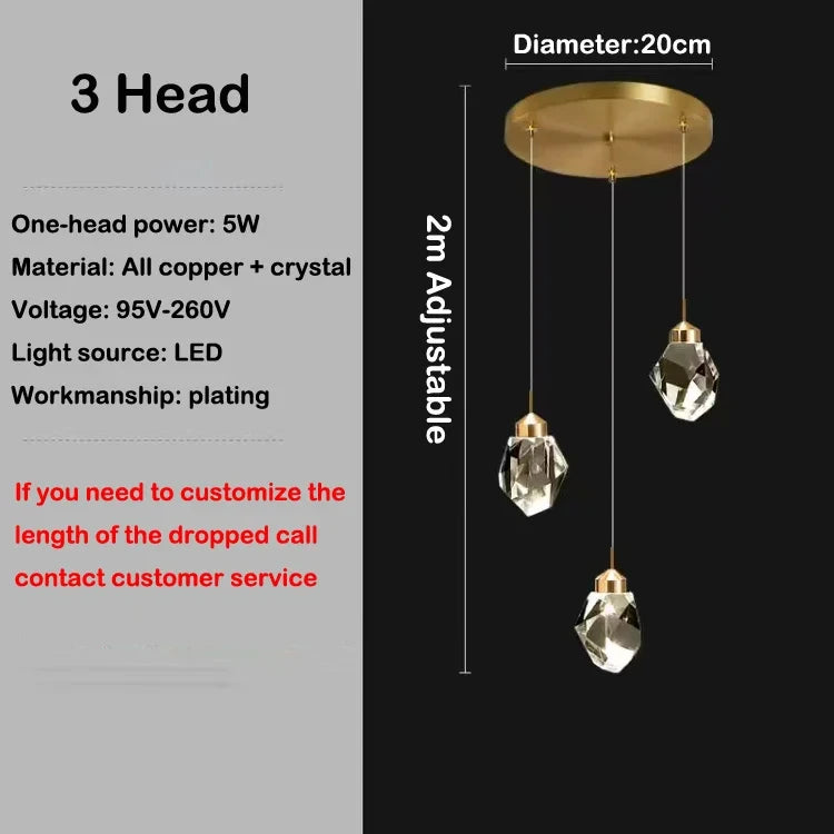 Modern Hall LED Chandeliers Luxury Villa Staircase Crystal Chandeliers Attic Hotel Lighting Fixtures Home Decor Chandeli