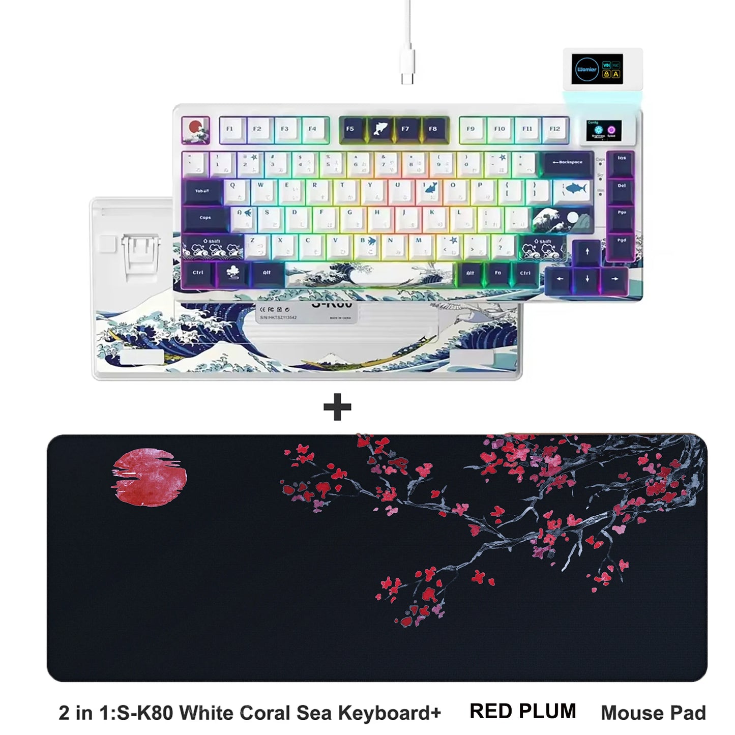 Womier S-K80 Green 75% Keyboard with Color OLED Display Mechanical Gaming Keyboard Hot Swap Keyboard Gasket Mount RGB  Keyboard