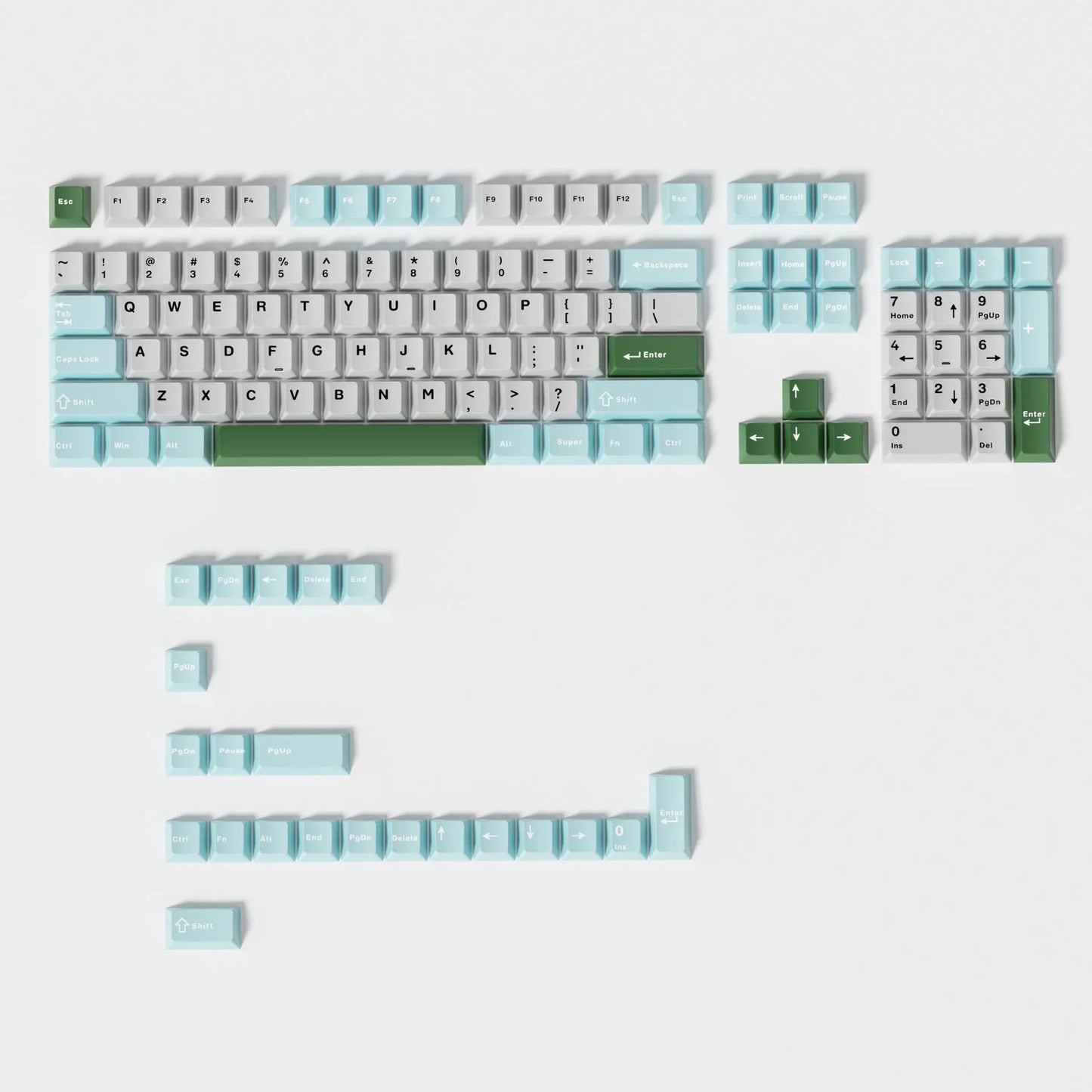 120 Keys Minimalist Style White Double Shot PBT Keycaps Cherry Profile Key cap for Cherry MX Switches Mechanical Gaming Keyboard