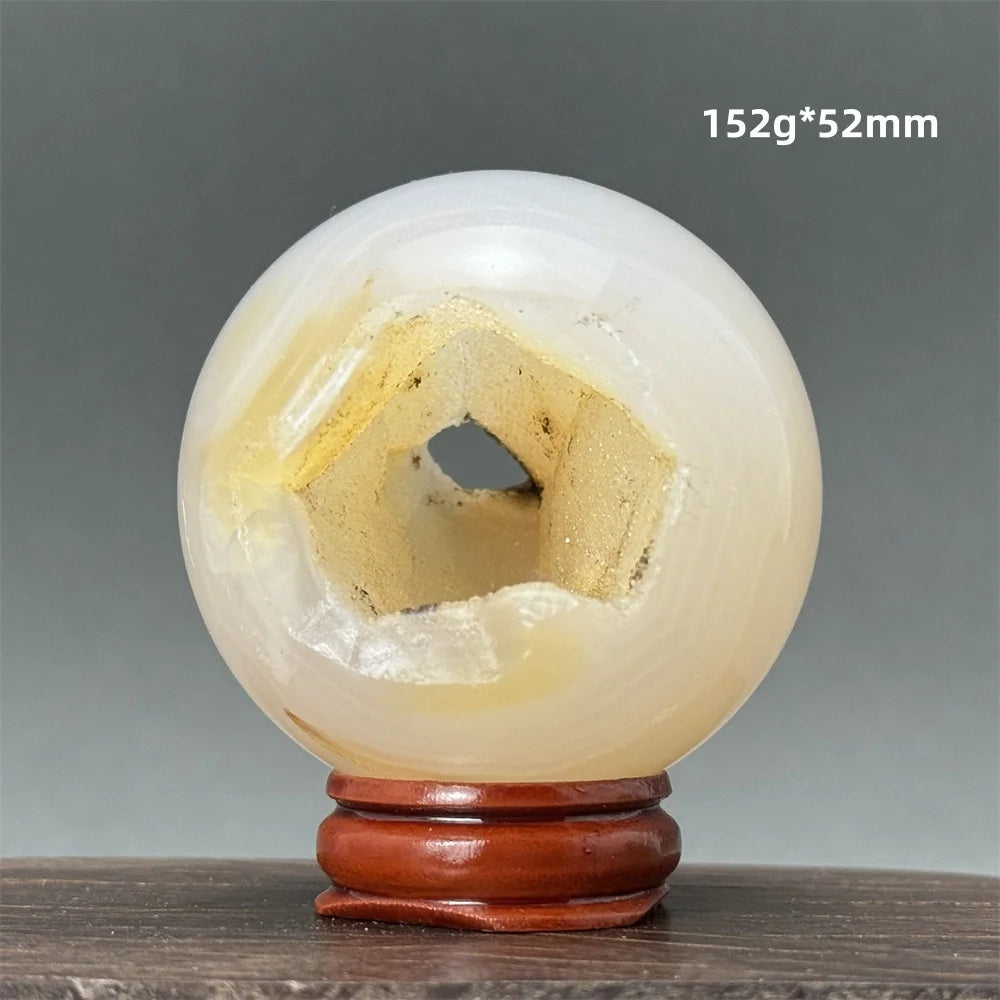 Natural Quartz Crystal Agate Open Mouth Smile Ball Treatment Reiki Witchcraft Meditation Spiritual Energy Home Decor