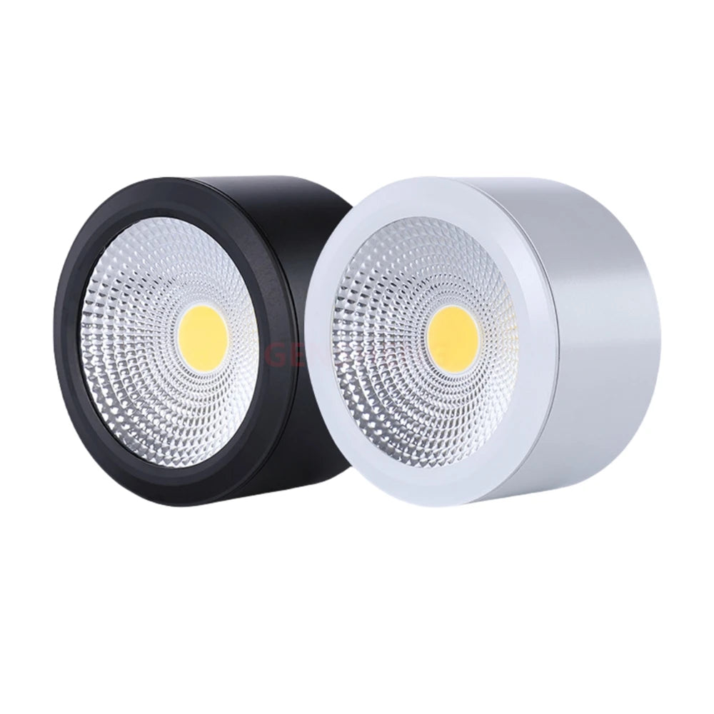 LED Downlight Surface Mounted Dimmable COB Spotlight Black White 7W9W12W15W18W21W24W Indoor Lighting Home Decor LED Ceiling lamp