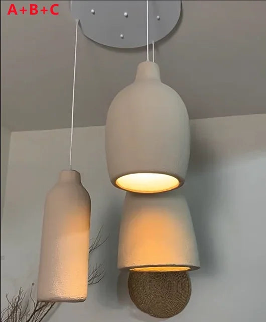 Morden Restaurant LED Chandelier Light Bar Designer Bedroom Bedside Lamp Home Decor Cement Living Room Homestay Hanging Light