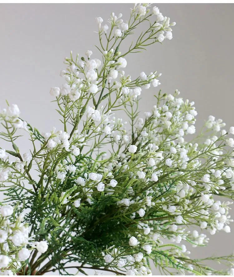6Pcs Artificial Baby's Breath Gypsophila White Flowers Fake Floral Stems for Wedding Centerpieces Decoration Bouquet Home Decor
