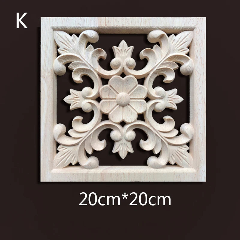 Wood Carving Onlays Appliques Decoration for Home Wood Decals for Furniture Wood Flower Crafting Wood Floral Home Decor Items