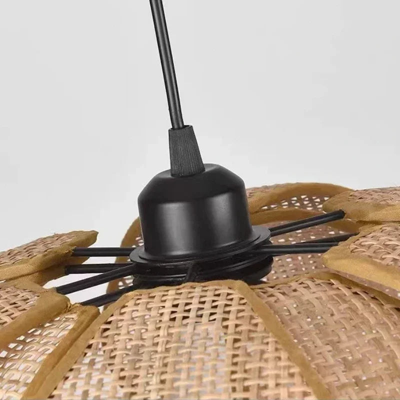 2025 Wabi Sabi Pendant Light Rattan Petal Woven Ceiling Chandelier Home Decor For Bedroom Living Room Dining Table Led Hanging L