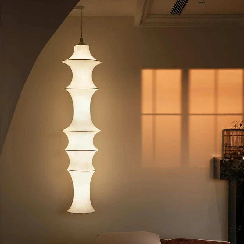 Nordic Minimalist Fabric Wabi Sabi Led Pendant Lights Living Dining Room Loft Home Decor Chandelier Bedroom Corner Bedside Lamp