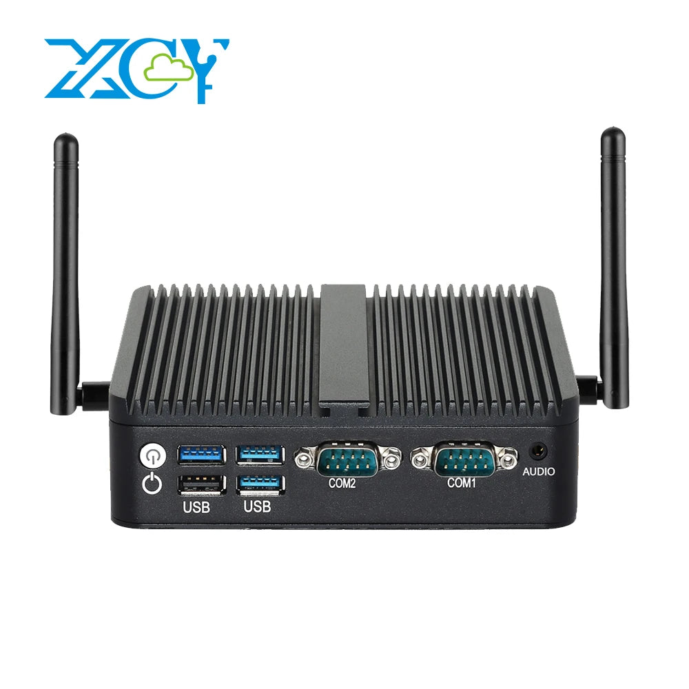 Intel N150 Fanless IoT Mini Industrial PC 2x Serial Ports RS232 2x Ethernet 2xHDMI 1xDP 6xUSB WiFi 4G Modem Windows11/10 Ubuntu