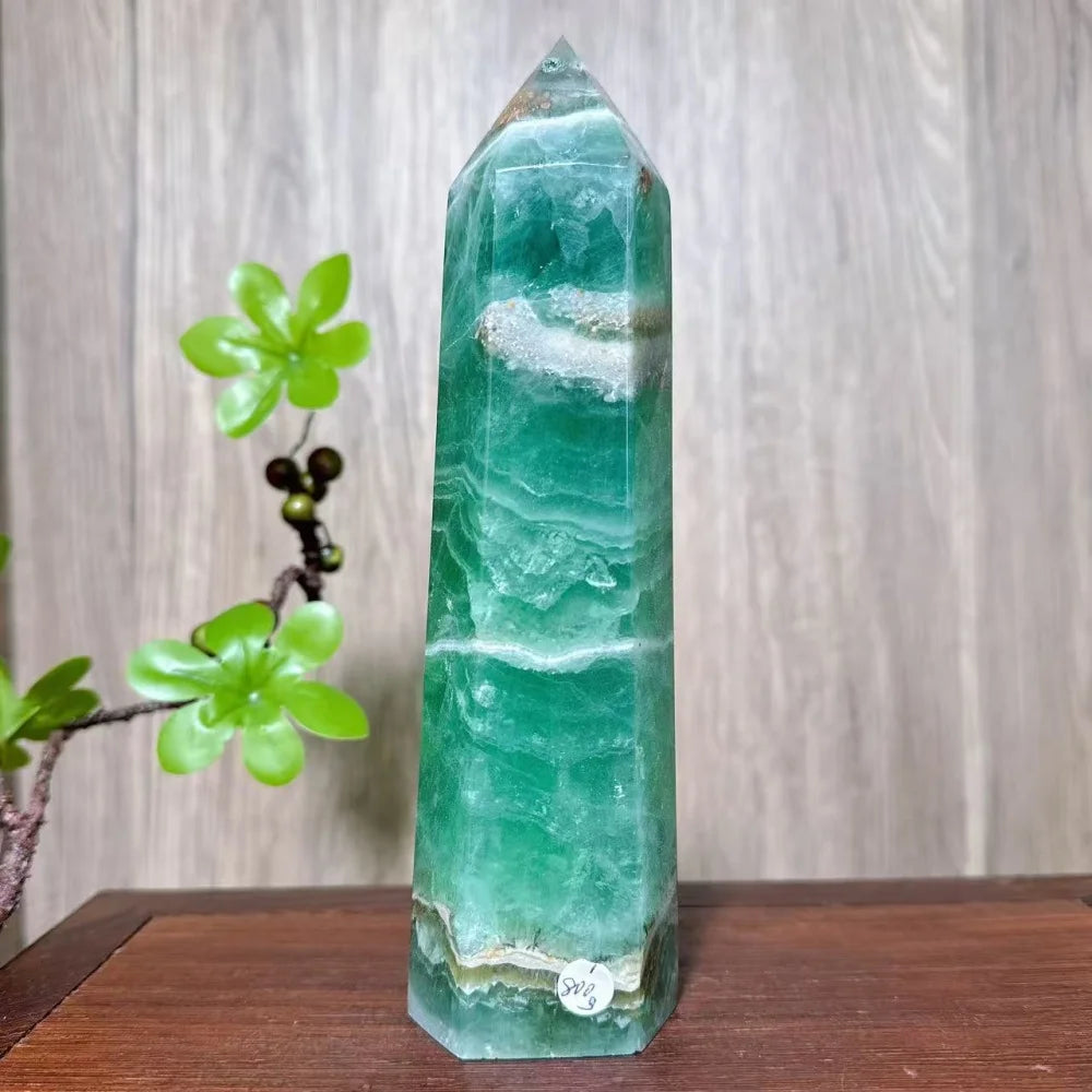 Unique Large Natural Colourful Fluorite Tower Crystal Wand Reiki Healing Mineral Stones Crafts Home Decor Christmas Gifts