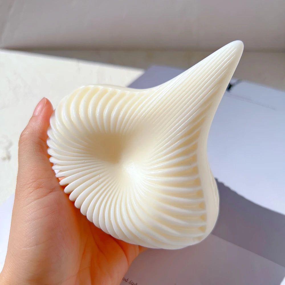 Geometric Pyramid Ribbed Candle Silicone Mold Striped Swirl Spiral Bendy Candle Mould Funky Dinner Soy Wax Home Decor