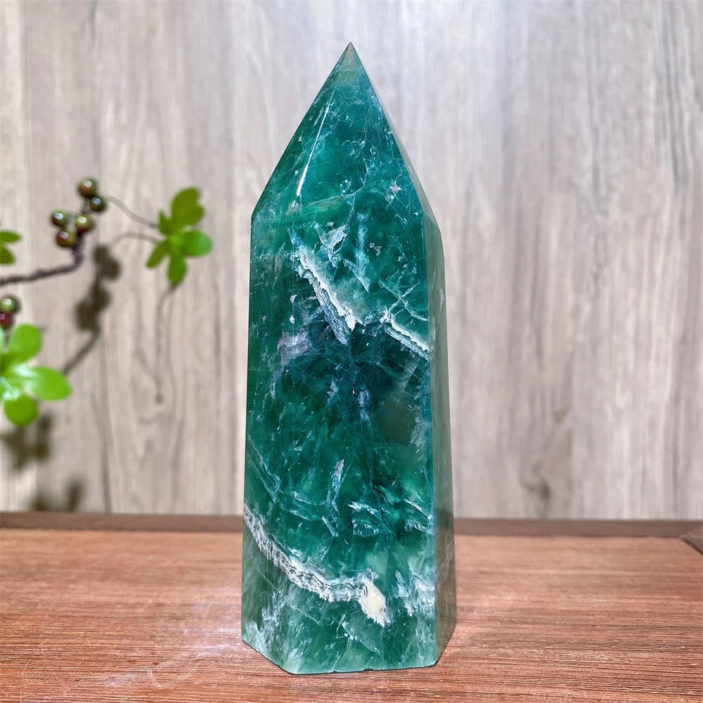 Unique Large Natural Colourful Fluorite Tower Crystal Wand Reiki Healing Mineral Stones Crafts Home Decor Christmas Gifts