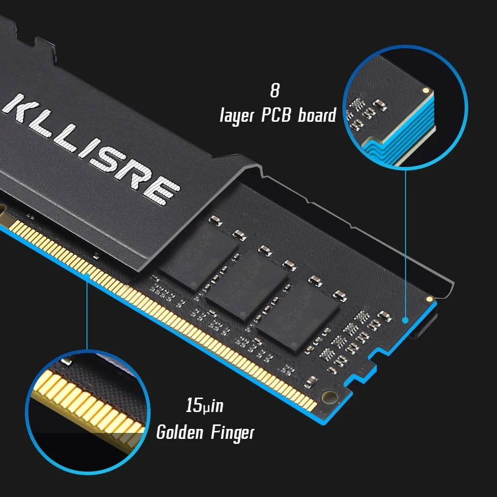 Kllisre DDR4 16GB 2666MHz 16G 3200MHz Memory Desktop RAM Dimm High Compatible Memória